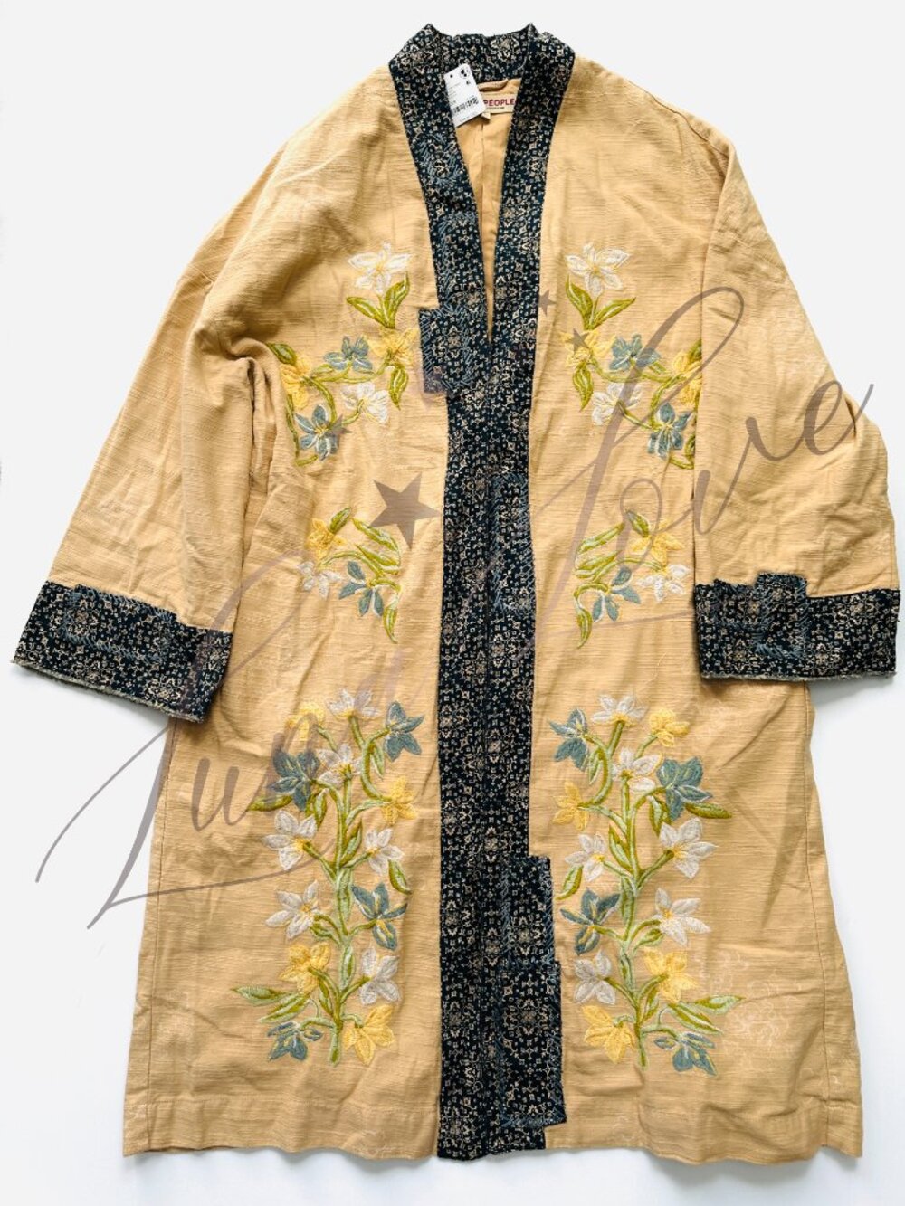 FREE PEOPLE Henlow Embroidered Duster In Yellow Combo (size XS/S) NWT - Picture 3 of 10